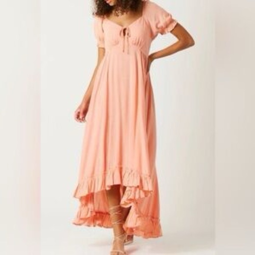Bila 77 Adrian Coral Maxi Dress High Low